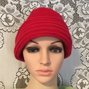 Preston & York Red Wool Winter Hat Cap NWOT
